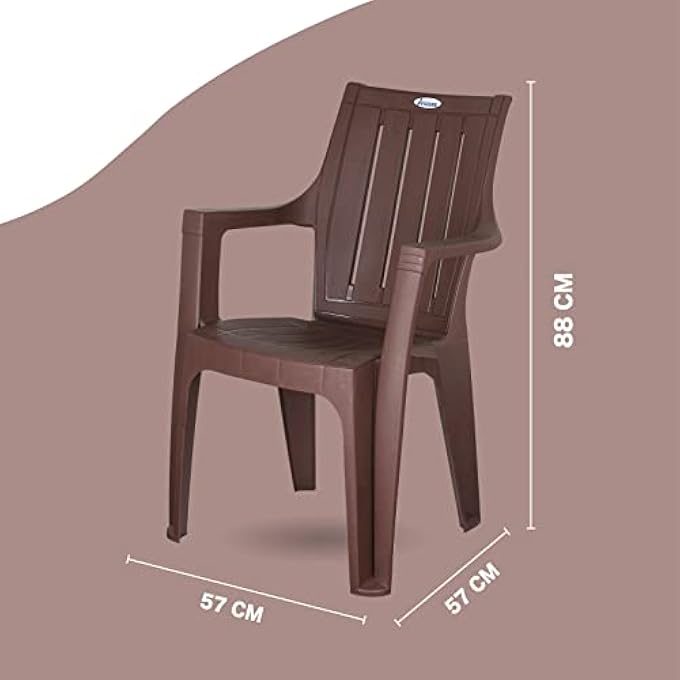 rayihni NEPTUNE PLASTIC ARM CHAIR - BROWN - Image 3